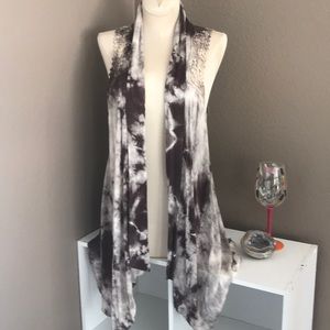 Beautiful tie die vest with crochet details